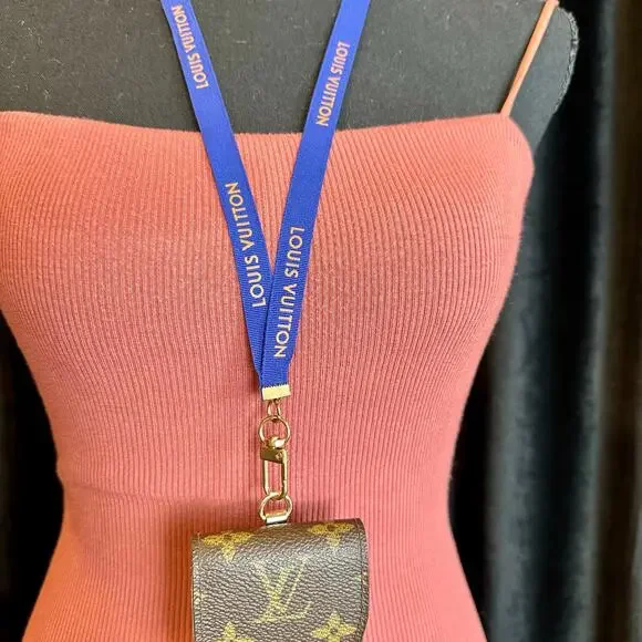 Louis Vuitton Card Case Key Fob holder lanyard w/ handmade lanyard CUSTOM - Picture 6 of 16